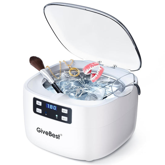 GiveBest 750mL Ultrasonic Jewelry Cleaner, with 5 Digital Timers & Degassing Function