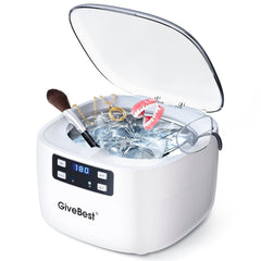 GiveBest 750mL Ultrasonic Jewelry Cleaner, with 5 Digital Timers & Degassing Function