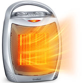 GiveBest 1500W Portable Ceramic Space Heater with Thermostat - Heats 200 Sq Ft, Silver