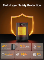 GiveBest 1500W PTC Ceramic Space Heater Fast Safety Heat for Office Bedroom Home Desk