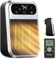 GiveBest 800W Touch Screen Wall Outlet Space Heater with Remote Control