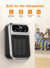 GiveBest 800W Touch Screen Wall Outlet Space Heater with Remote Control