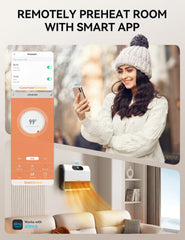 GiveBest 1500W Wall Heater with ALCI Plug – Safe for Bathroom & Bedroom, Electric Space Heater with Remote, Adjustable Thermostat, 12H Timer, Compatible with Alexa, White