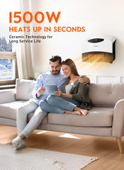 GiveBest 1500W WiFi Electric Floor/Wall Mount Heater - Remote Control & 3 Heating Modes (White)