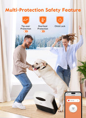 GiveBest 1500W WiFi Electric Floor/Wall Mount Heater - Remote Control & 3 Heating Modes (White)