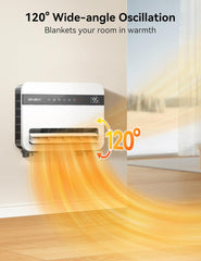 Givebest-Wall-Heater-for-Indoor-Use, 1500W Electric-Space-Heater, 120°Vertical Oscillation,Compatible with Alexa, Adjustable Thermostat, Remote Control, 24H Timer, Easy-mounted Heater for Indoor Use