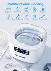 GiveBest 750mL Ultrasonic Jewelry Cleaner, with 5 Digital Timers & Degassing Function