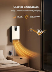 Wall Heater for Bathroom, 1500W Fast Heating Electric Space Heater with ALCI Plug, Adjustable Thermostat, 3 Heating Modes, 24H Timer