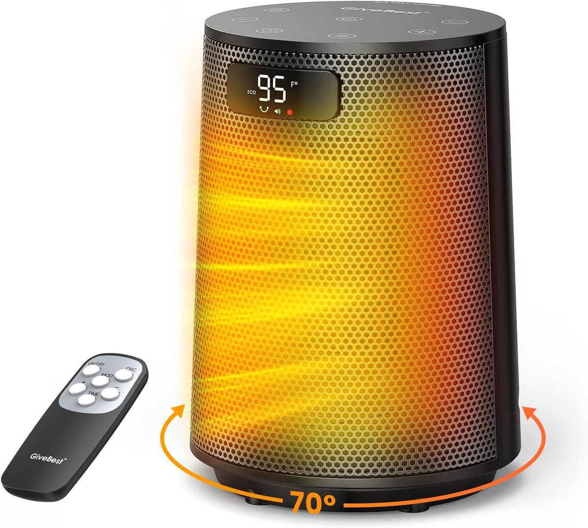 GiveBest 1500W PTC Ceramic Space Heater Fast Safety Heat for Office Bedroom Home Desk