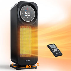 Givebest 1500W Touch Panel Electric Space Tower Heater with Remote, 5 Modes, Quiet and Night Light