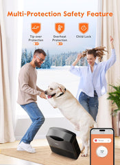 GiveBest 1500W WiFi Electric Floor/Wall Mount Heater - Remote Control & 3 Heating Modes (Grey）