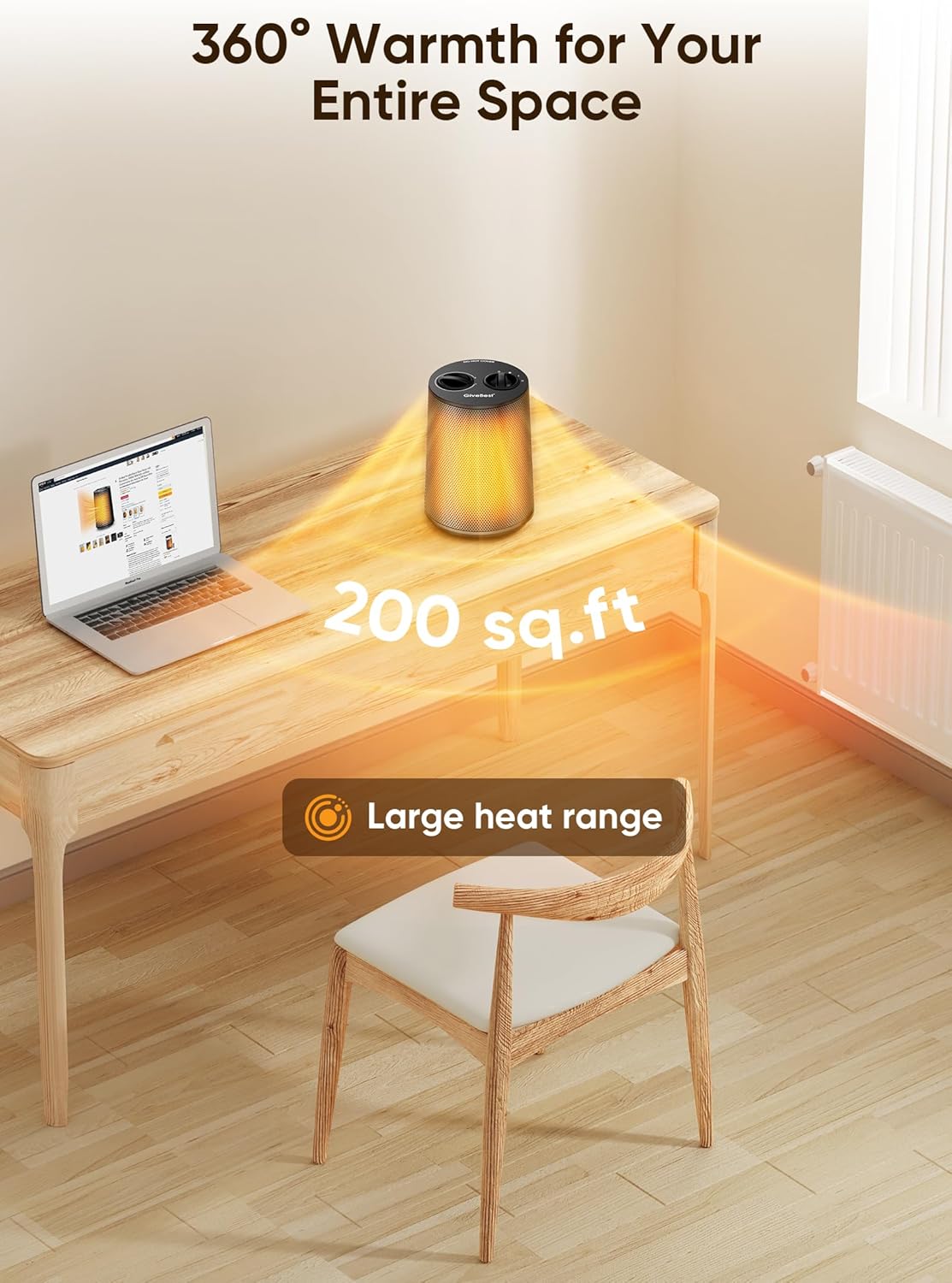 Space Heater, 1500W Portable Heaters for Indoor Use