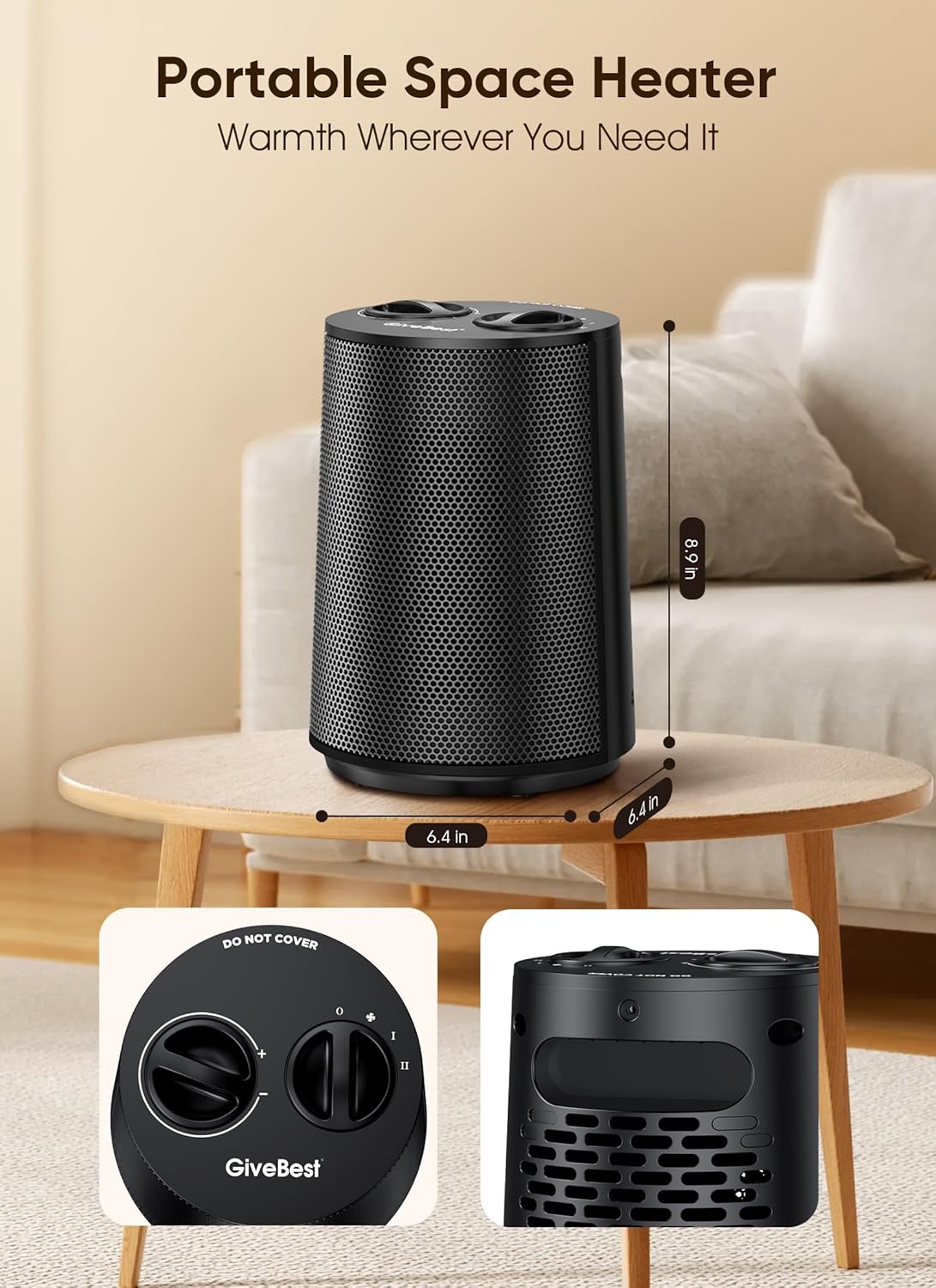 Space Heater, 1500W Portable Heaters for Indoor Use