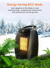 GiveBest Portable Electric Space Heater - 1500W/750W Ceramic Heater with Adjustable Thermostat, Overheat & Tip-Over Protection