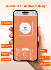 GiveBest 1500W WiFi Electric Floor/Wall Mount Heater - Remote Control & 3 Heating Modes (White)