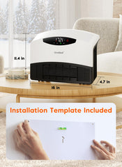 GiveBest 1500W WiFi Electric Floor/Wall Mount Heater - Remote Control & 3 Heating Modes (White)