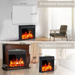 Electric Fireplace Insert Heater with 3D Realistic Flame Effect, GFN-1803-02
