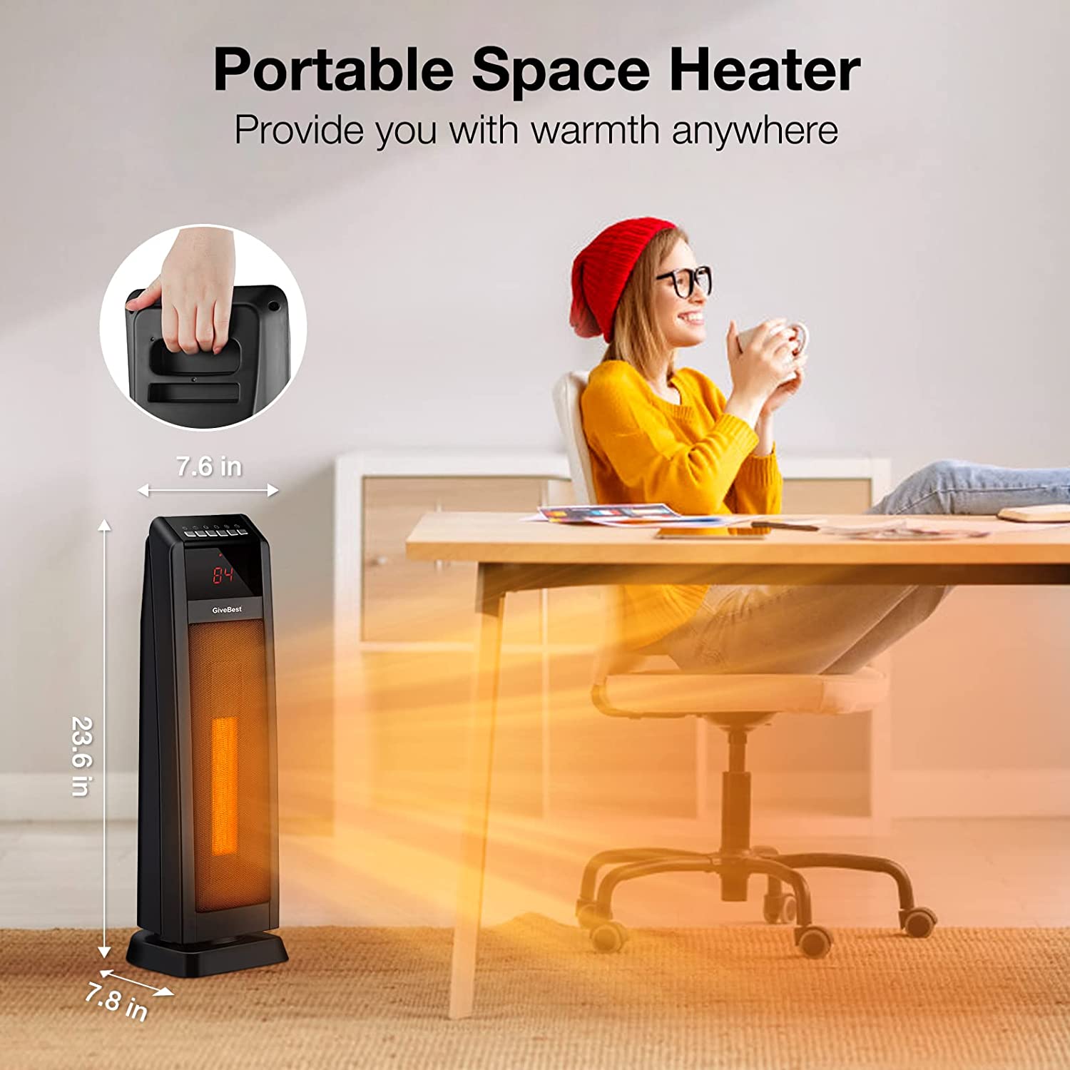 Tower Space Heater (Black Mesh), HPQ15C-EA